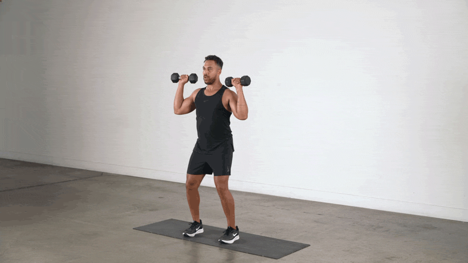 4. Standing overhead dumbbell presses
